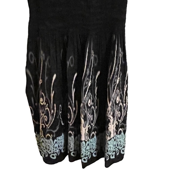 Max Edition Textured Print Elasticized Bodice Dress Sz M - Picture 6 of 13